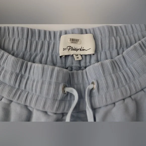 3.1 Phillip Lim Light Blue Sweat Shorts, Size Medium. - Picture 2 of 2